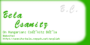 bela csanitz business card